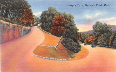 Hairpin Turn Mohawk Trail, Massachusetts Postcard