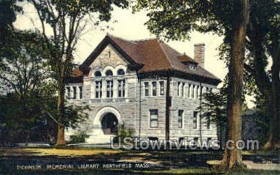 Dickinson Memorial Library - Northfield, Massachusetts MA Postcard