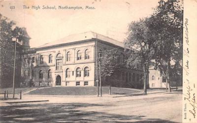 The High School Northhampton, Massachusetts Postcard