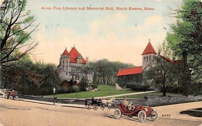 Ames Free Library & Memorial Hall North Easton, Massachusetts Postcard