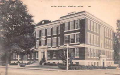 High School Natick, Massachusetts Postcard