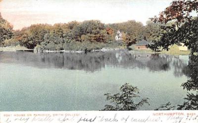 Boat House on Paradise  Northampton, Massachusetts Postcard