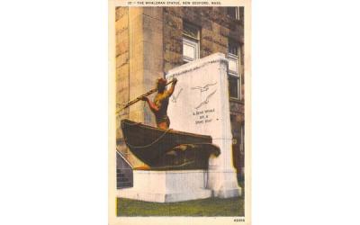 The Whaleman Statue New Bedford, Massachusetts Postcard