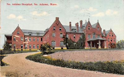 No. Adams Hospital Massachusetts Postcard