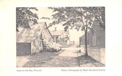 Lane to the Sea, 'Sconset Nantucket, Massachusetts Postcard