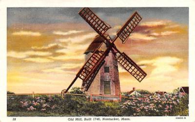 Old Mill Nantucket, Massachusetts Postcard
