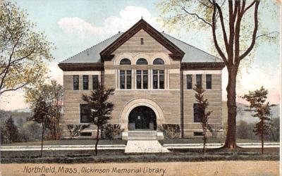 Dickinson Memorial Library Northfield, Massachusetts Postcard
