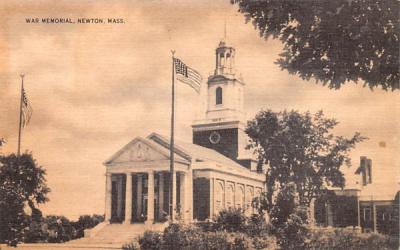 War Memorial Newton, Massachusetts Postcard