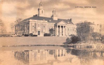 City Hall Newton, Massachusetts Postcard