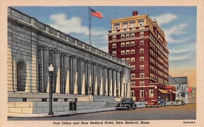 Post Office & New Bedford Hotel Massachusetts Postcard