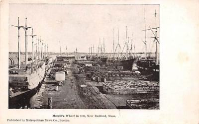 Merrill's Wharf in 1870 New Bedford, Massachusetts Postcard
