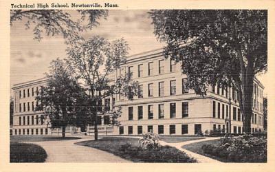 Technical High School Newtonville, Massachusetts Postcard