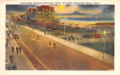 Boulevard Showing Nantasket Hotel Nantasket Beach, Massachusetts Postcard
