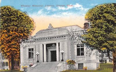 Wheeler Memorial Library Orange, Massachusetts Postcard