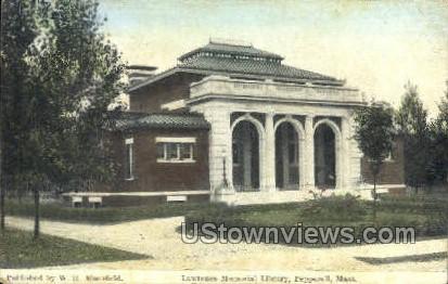 Lawrence Memorial Library - Pepperell, Massachusetts MA Postcard