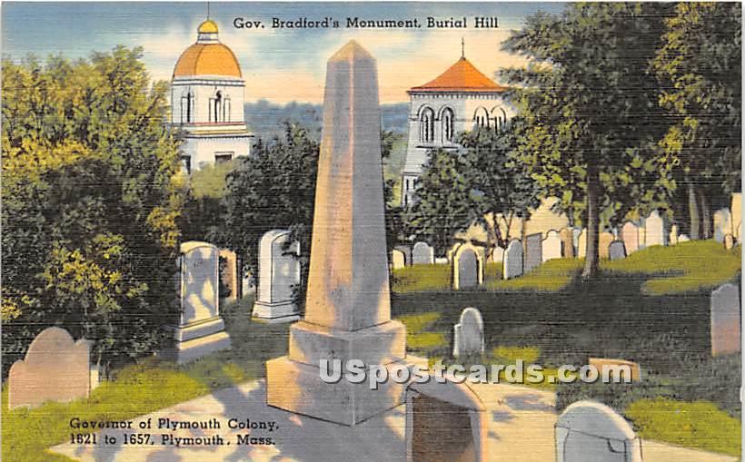 Government Bradford's Monument - Plymouth, Massachusetts MA Postcard
