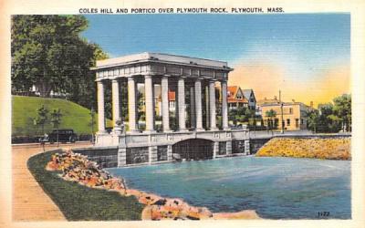 Coles Hill & Portico  Plymouth, Massachusetts Postcard