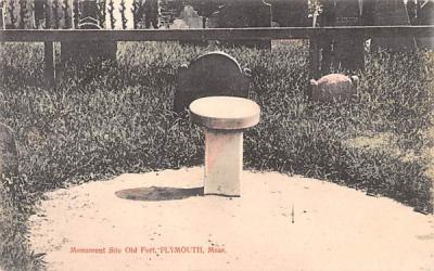 Monument Site Old Fort Plymouth, Massachusetts Postcard