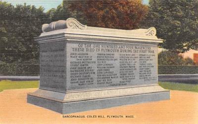 Sarcophagus Plymouth, Massachusetts Postcard