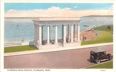 Plymouth Rock Portico Massachusetts Postcard