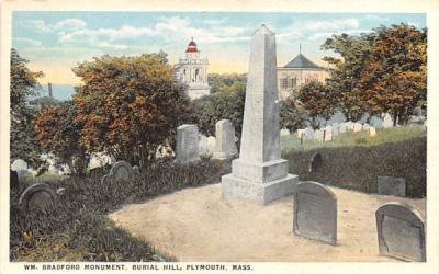 WM. Bradford Monument Plymouth, Massachusetts Postcard
