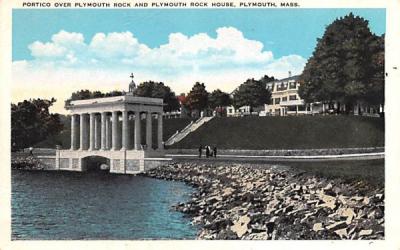 Portico Over Plymouth Rock Massachusetts Postcard