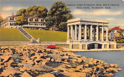 Portico over Plymouth Rock Massachusetts Postcard
