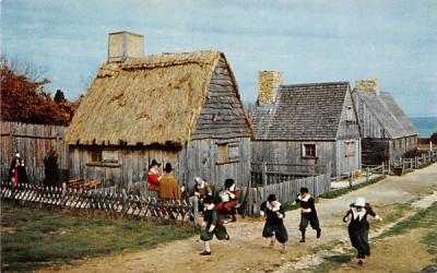 Children in Pilgrim Plymouth, Massachusetts Postcard