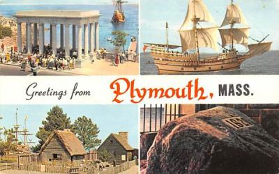 Greetings from Plymouth, Mass. Massachusetts Postcard