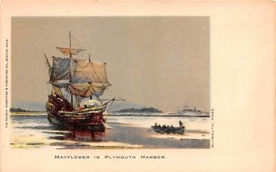 Mayflower in Plymouth Harbor Massachusetts Postcard