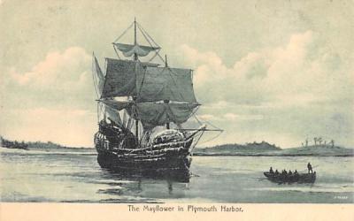 The Mayflower in Plymouth Harbor Massachusetts Postcard
