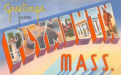 Greetings from Plymouth, Mass. Massachusetts Postcard