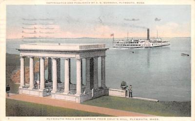 Plymouth Rock & Harbor  Massachusetts Postcard