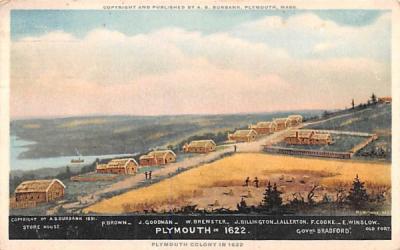 Plymouth Colony in 1622 Massachusetts Postcard
