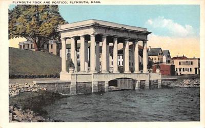 Plymouth Rock & Portico Massachusetts Postcard