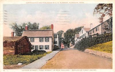 Leyden Street Plymouth, Massachusetts Postcard