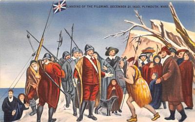 Landing of the Pilgrims Plymouth, Massachusetts Postcard