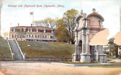 Canopy over Plymouth Rock Massachusetts Postcard