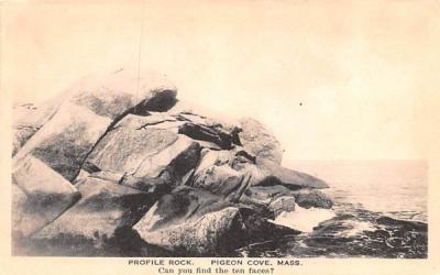 Profile Rock Pigeon Cove, Massachusetts Postcard