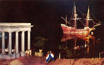Mayflower II at Night Plymouth, Massachusetts Postcard
