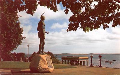 Statue of Indian Chief Massasoit Plymouth, Massachusetts Postcard