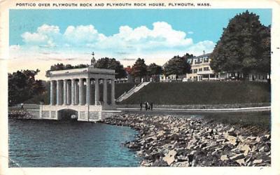 Portico over Plymouth Rock Massachusetts Postcard