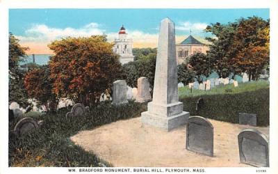 WM. Bradford Mounument Plymouth, Massachusetts Postcard