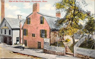 Site of the First House Plymouth, Massachusetts Postcard