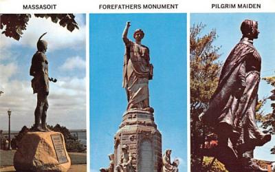 Famous Monument Plymouth, Massachusetts Postcard