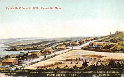 Plymouth Colony in 1622 Massachusetts Postcard