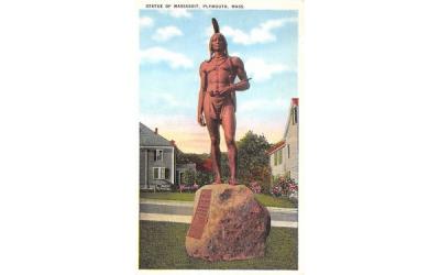 Statue of Massasoit Plymouth, Massachusetts Postcard