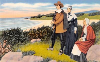 Pilgrim Exiles Plymouth, Massachusetts Postcard