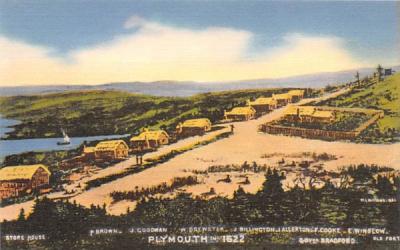 Plymouth in 1622 Massachusetts Postcard