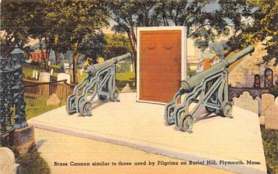Brass Cannon  Plymouth, Massachusetts Postcard